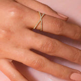 Diamant Kreuzring Nia Gold