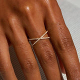 Diamant Kreuzring Nia Gold
