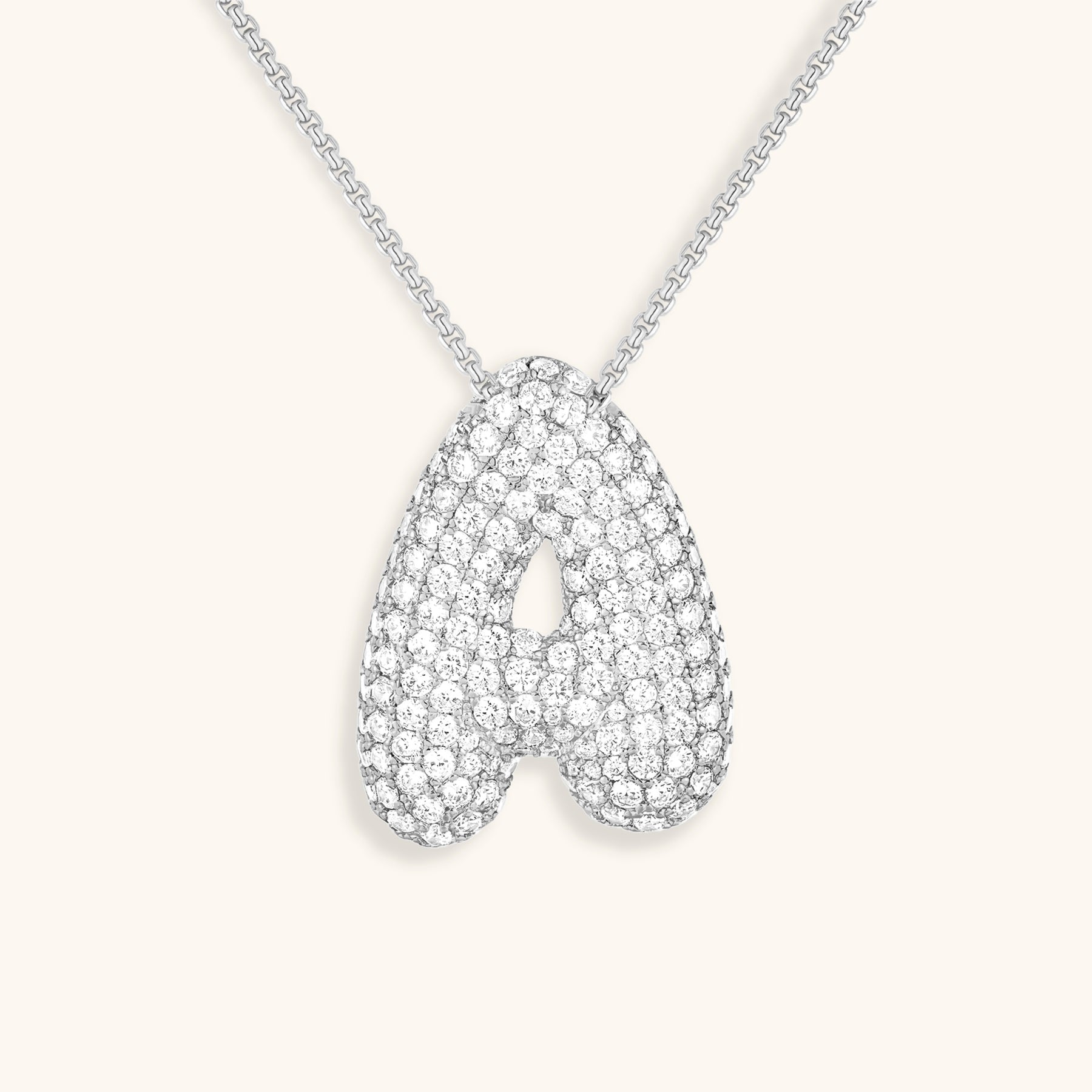 Diamant Initial Bubble Halskette