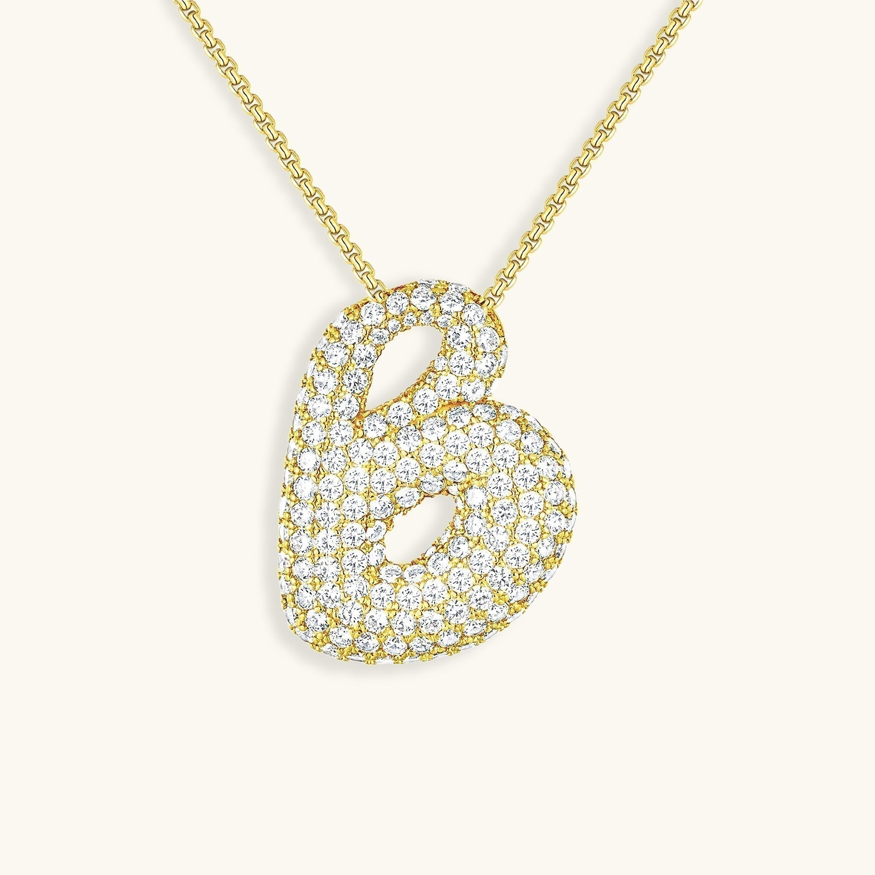 Diamant Initial Bubble Halskette