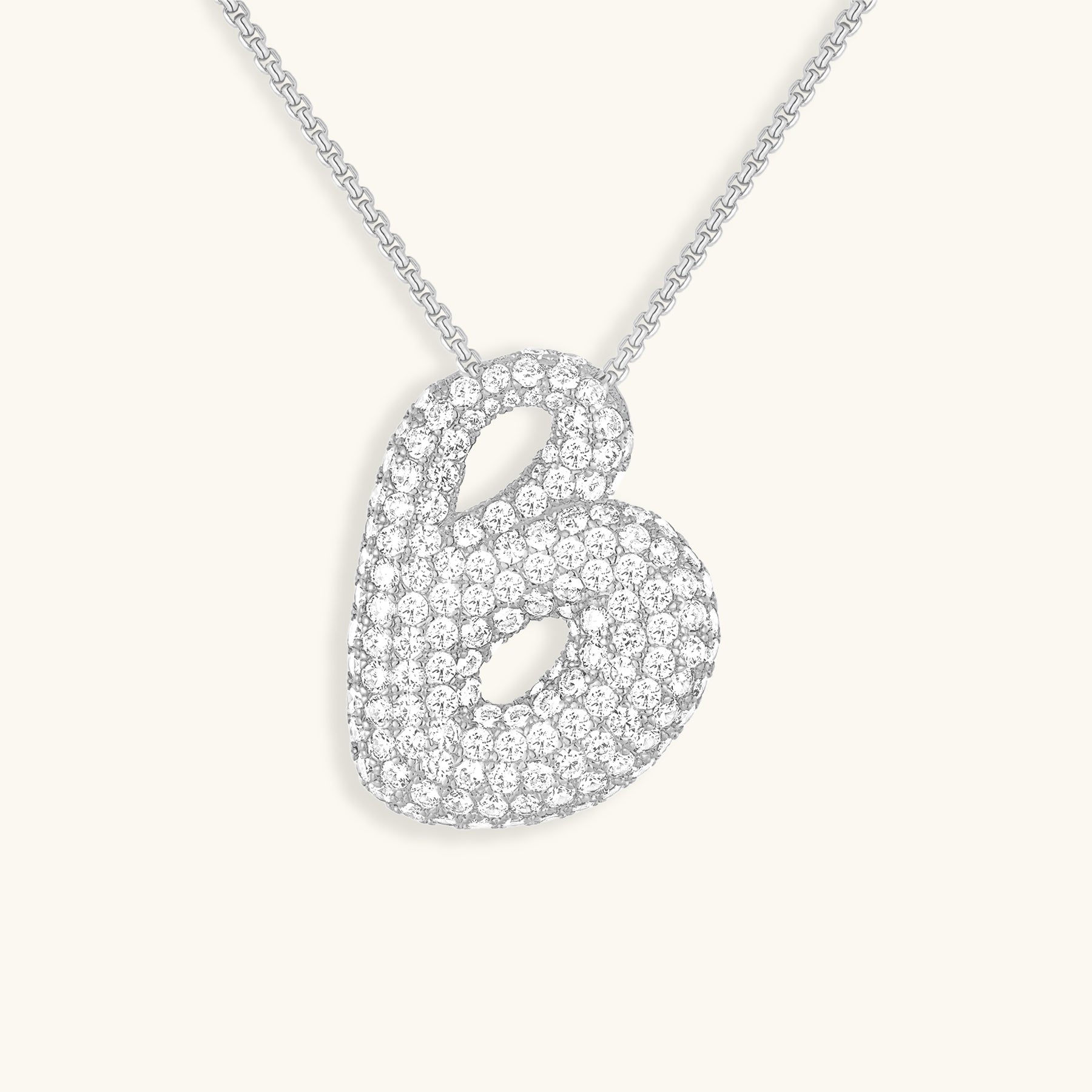 Diamant Initial Bubble Halskette