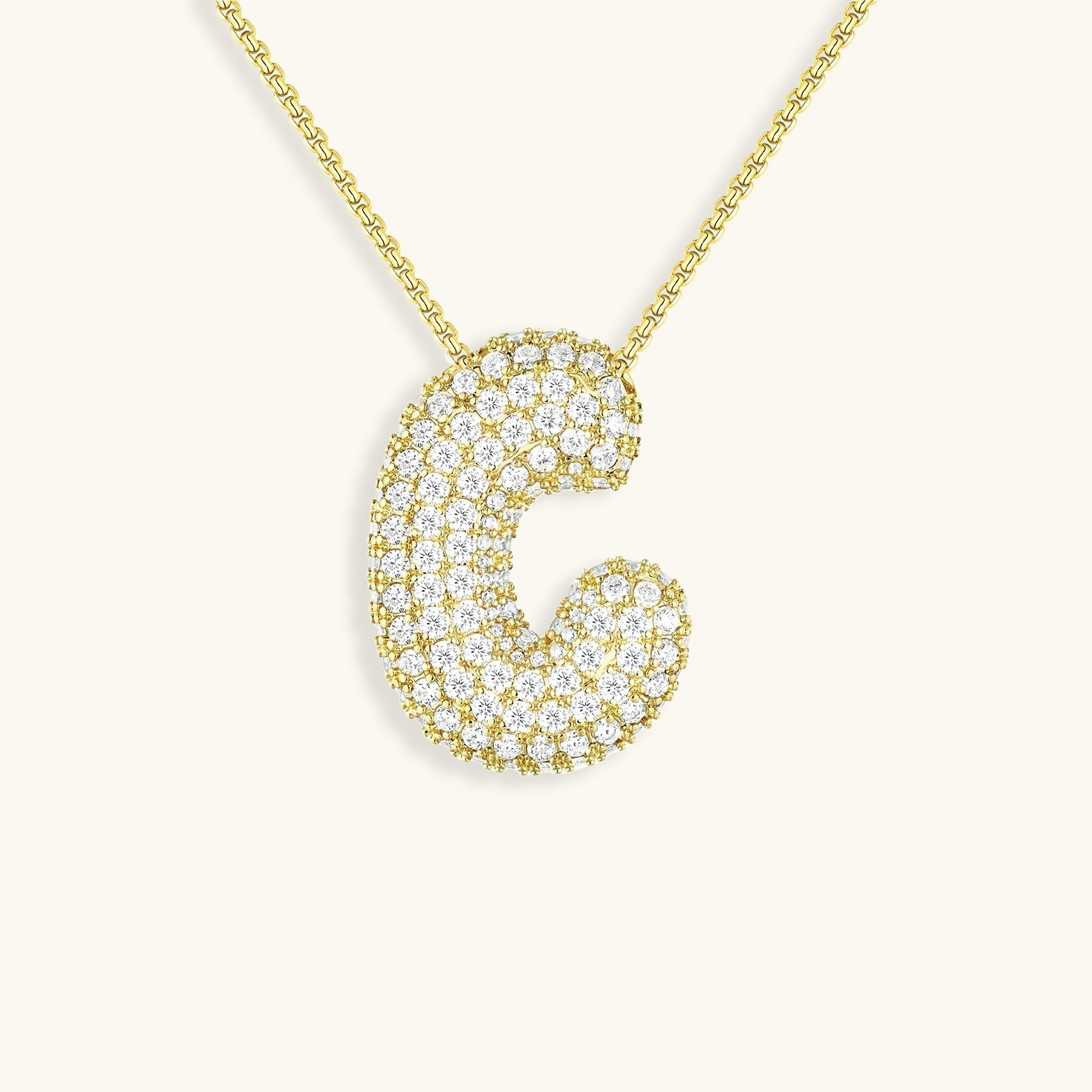 Diamant Initial Bubble Halskette