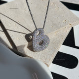 Diamant Initial Bubble Halskette