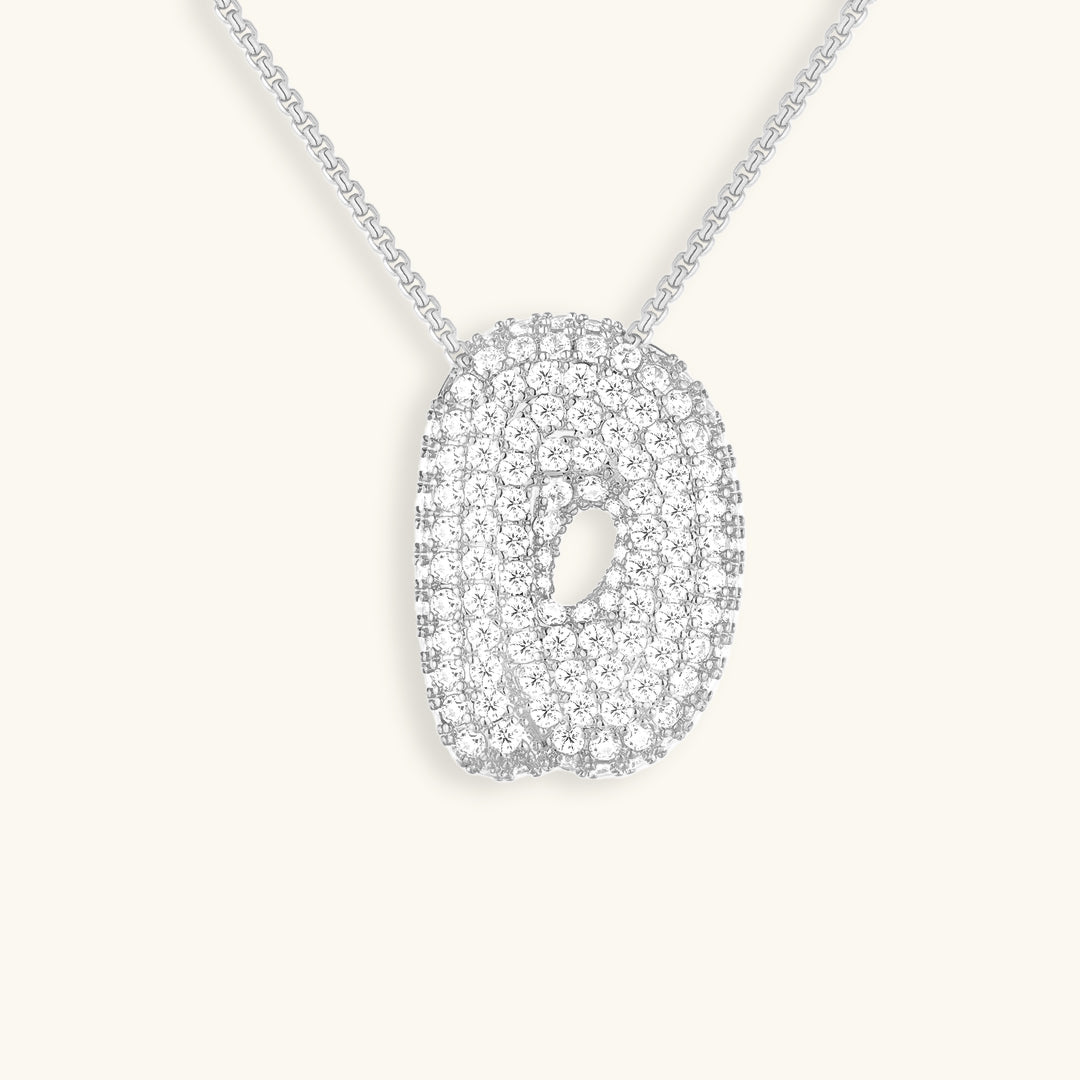 Diamant Initial Bubble Halskette