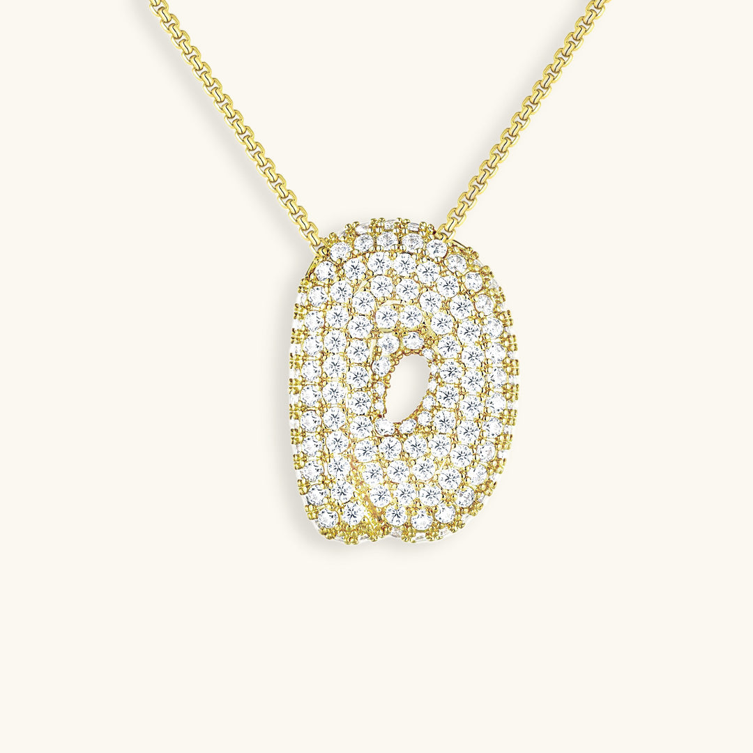 Diamant Initial Bubble Halskette