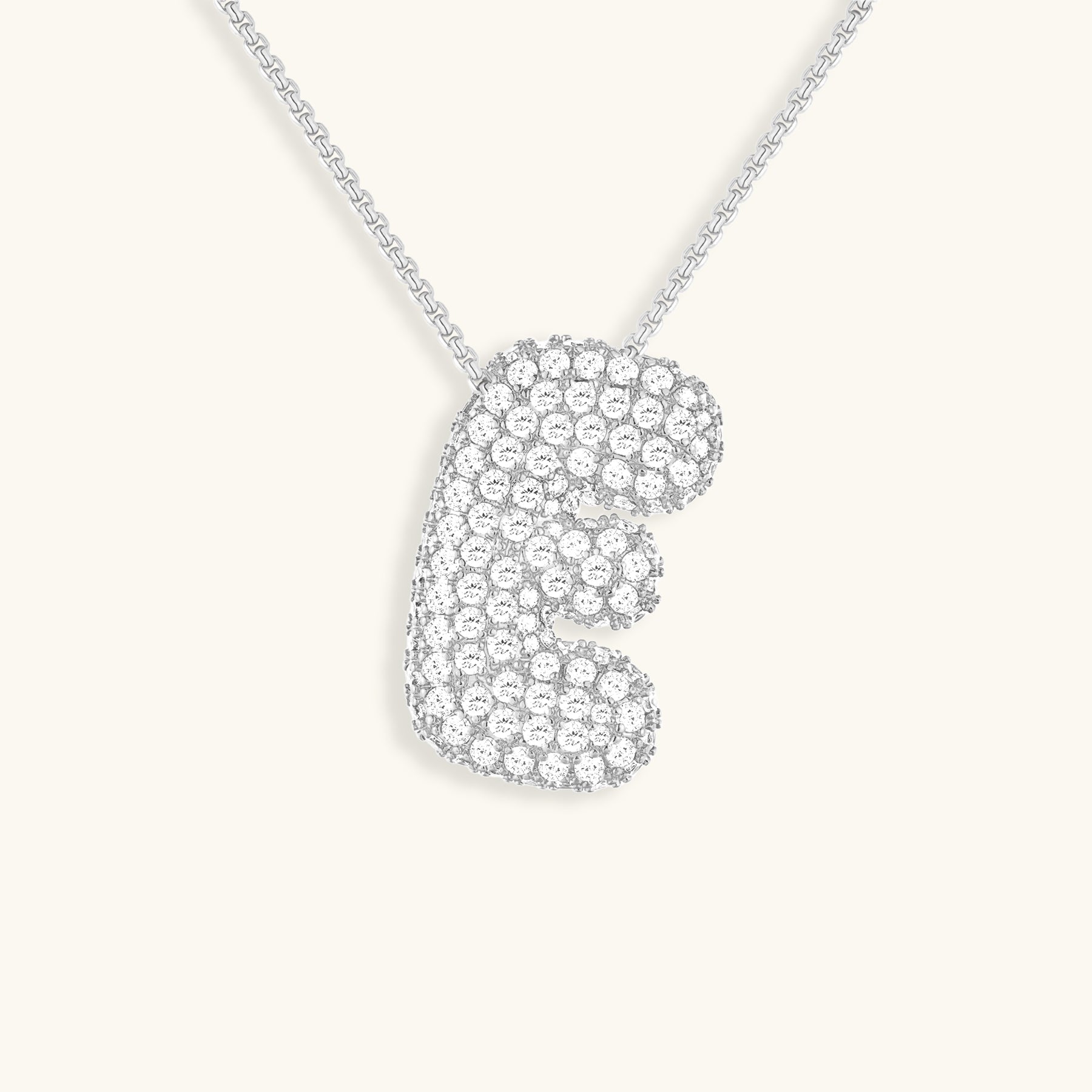 Diamant Initial Bubble Halskette