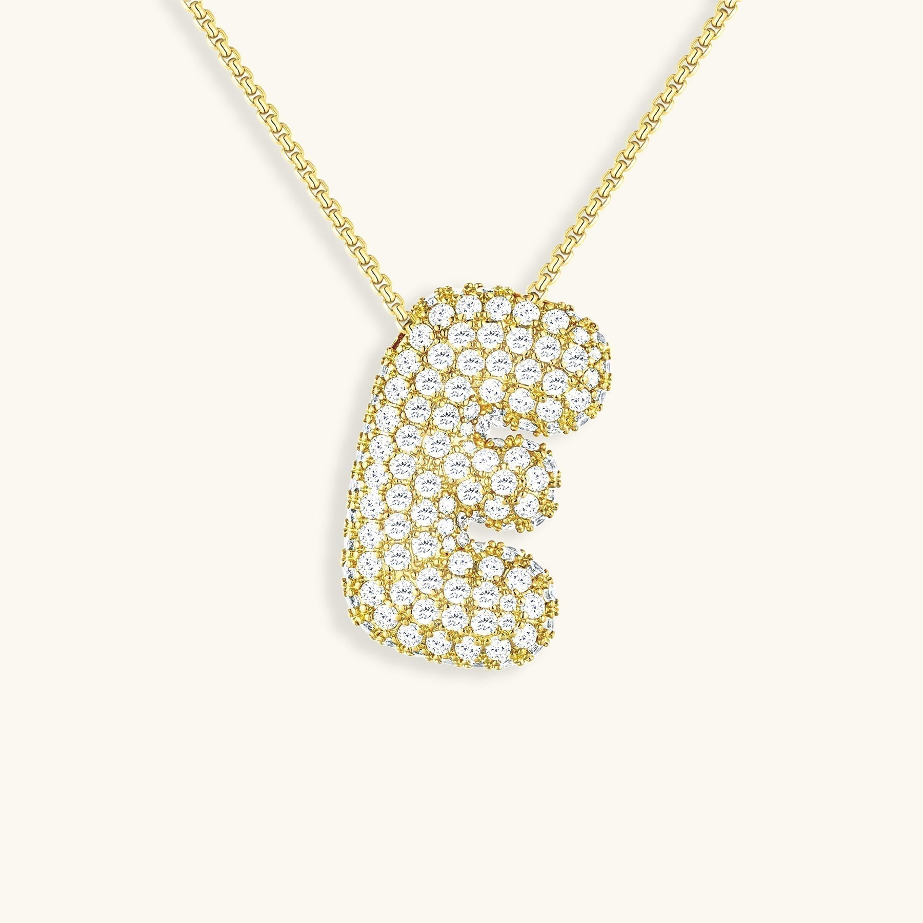 Diamant Initial Bubble Halskette