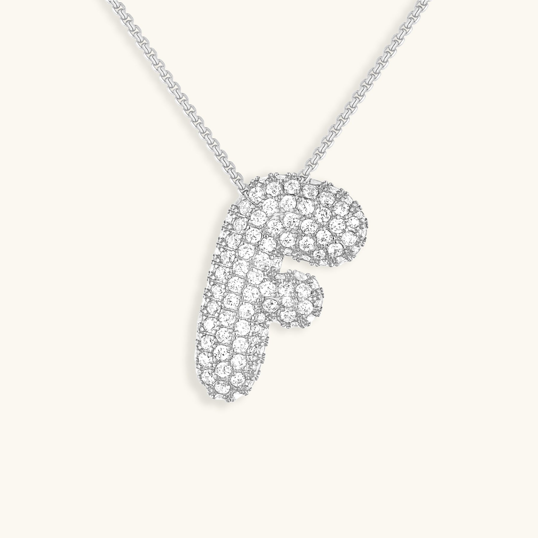 Diamant Initial Bubble Halskette