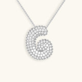 Diamant Initial Bubble Halskette
