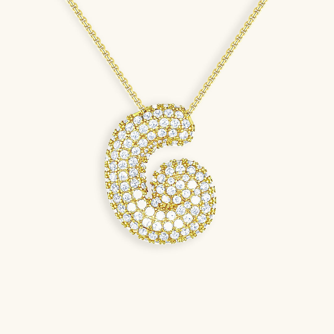 Diamant Initial Bubble Halskette