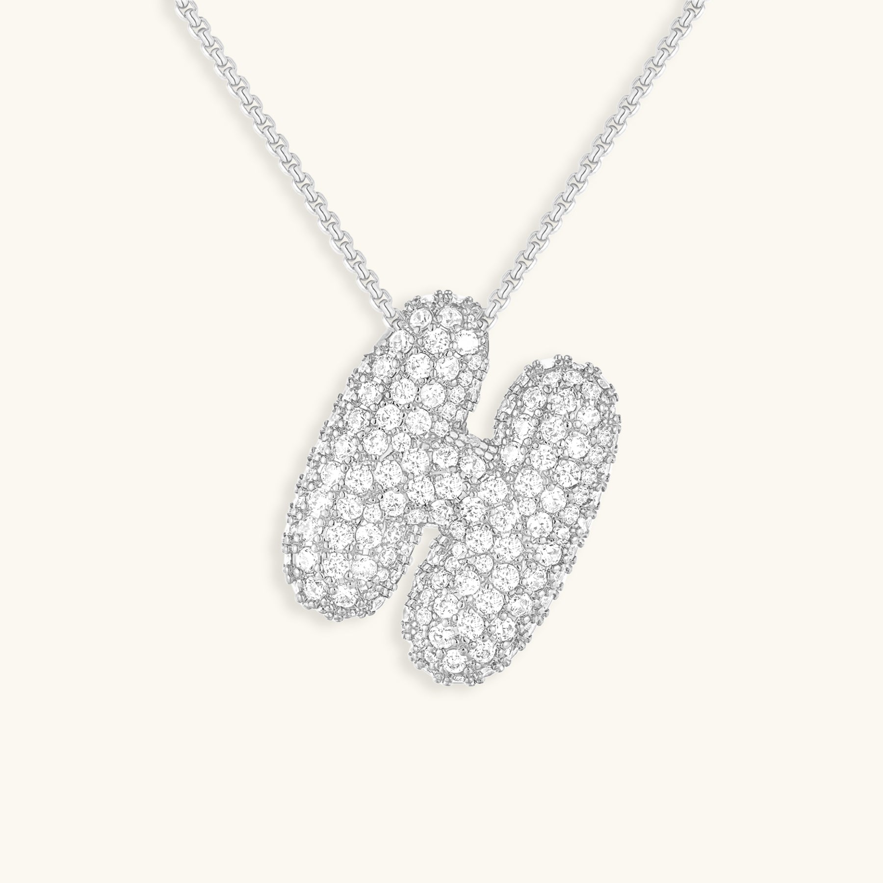 Diamant Initial Bubble Halskette