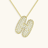 Diamant Initial Bubble Halskette