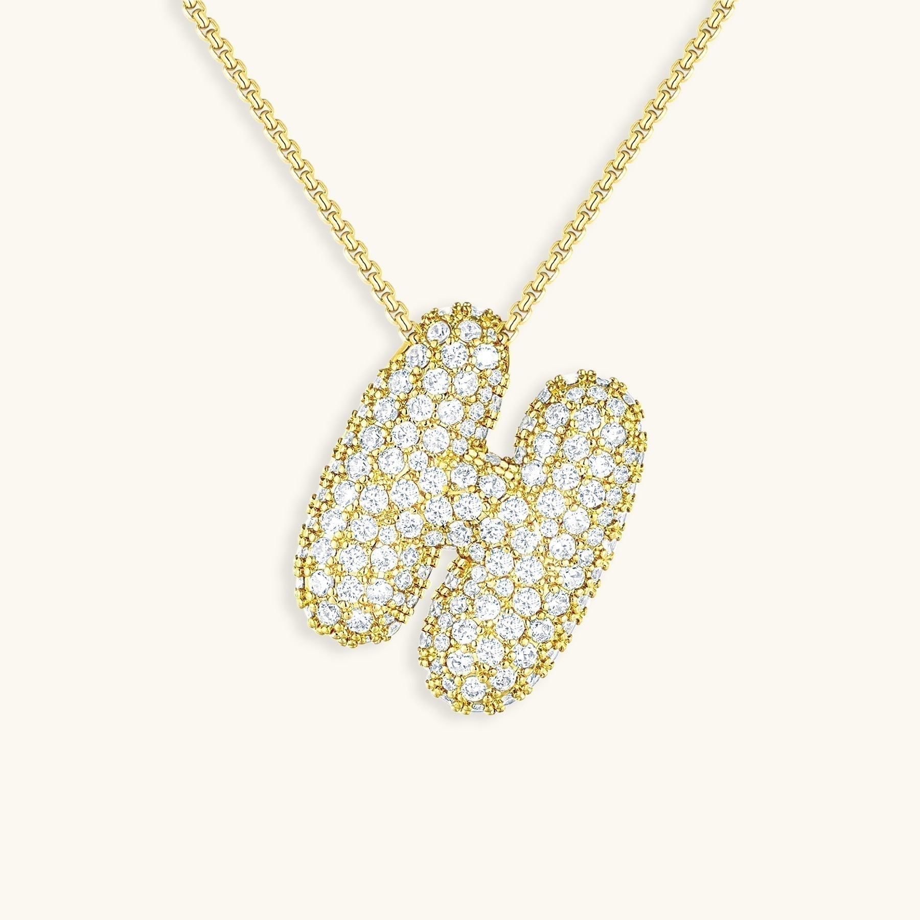 Diamant Initial Bubble Halskette
