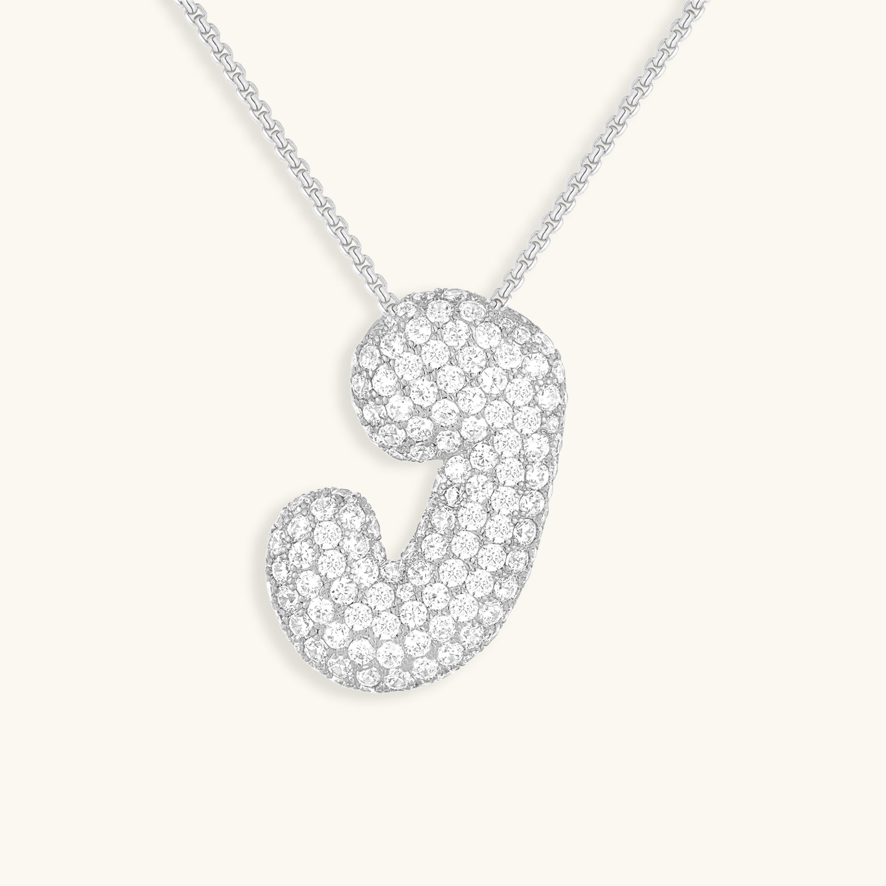 Diamant Initial Bubble Halskette