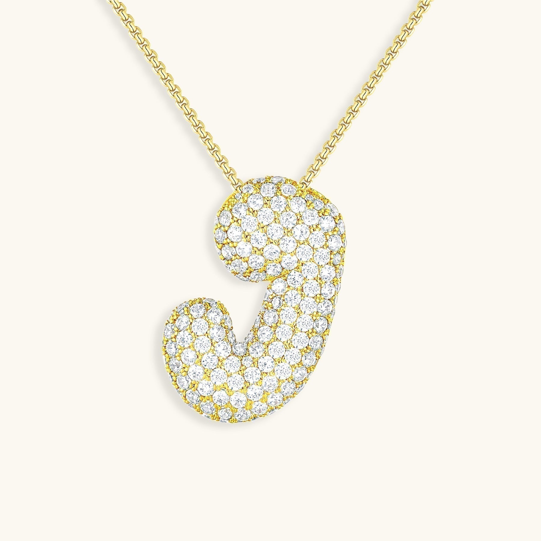 Diamant Initial Bubble Halskette