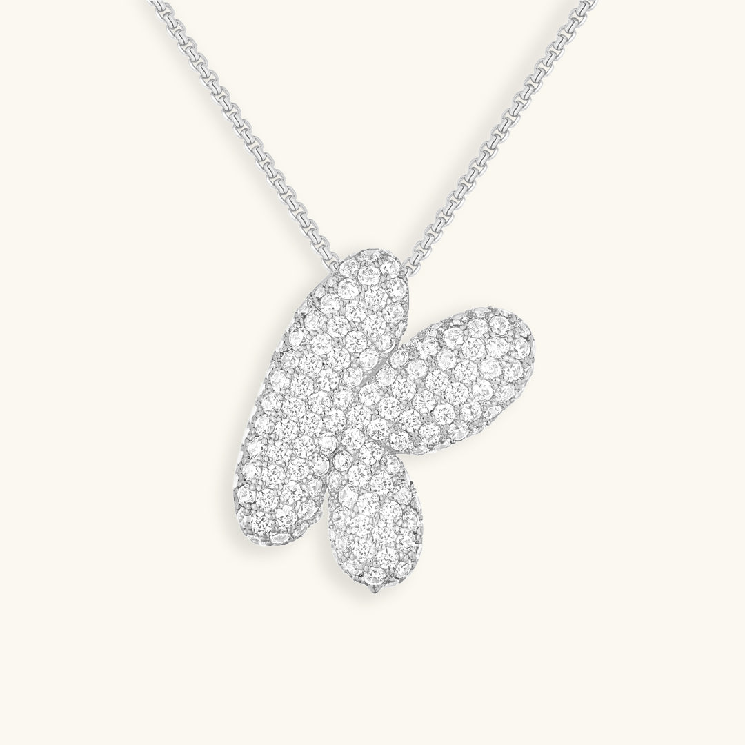 Diamant Initial Bubble Halskette