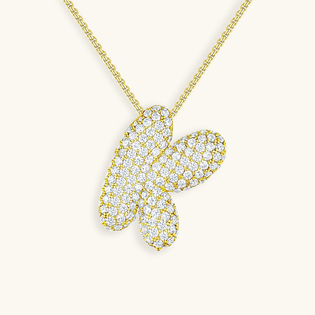 Diamant Initial Bubble Halskette