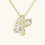 Diamant Initial Bubble Halskette