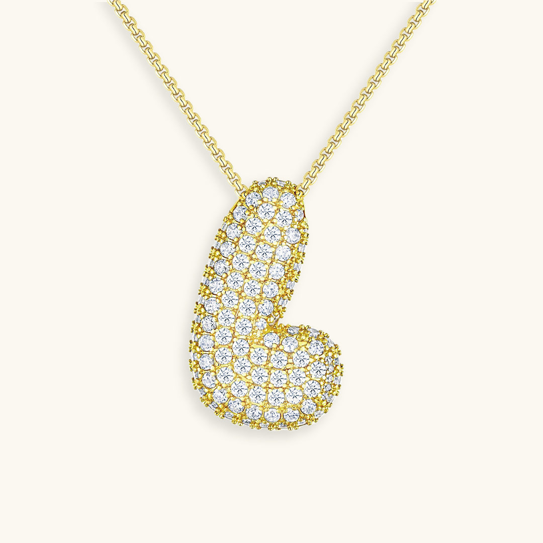 Diamant Initial Bubble Halskette