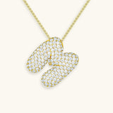 Diamant Initial Bubble Halskette