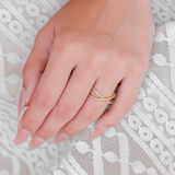 Diamant Kreuzring Nia Gold