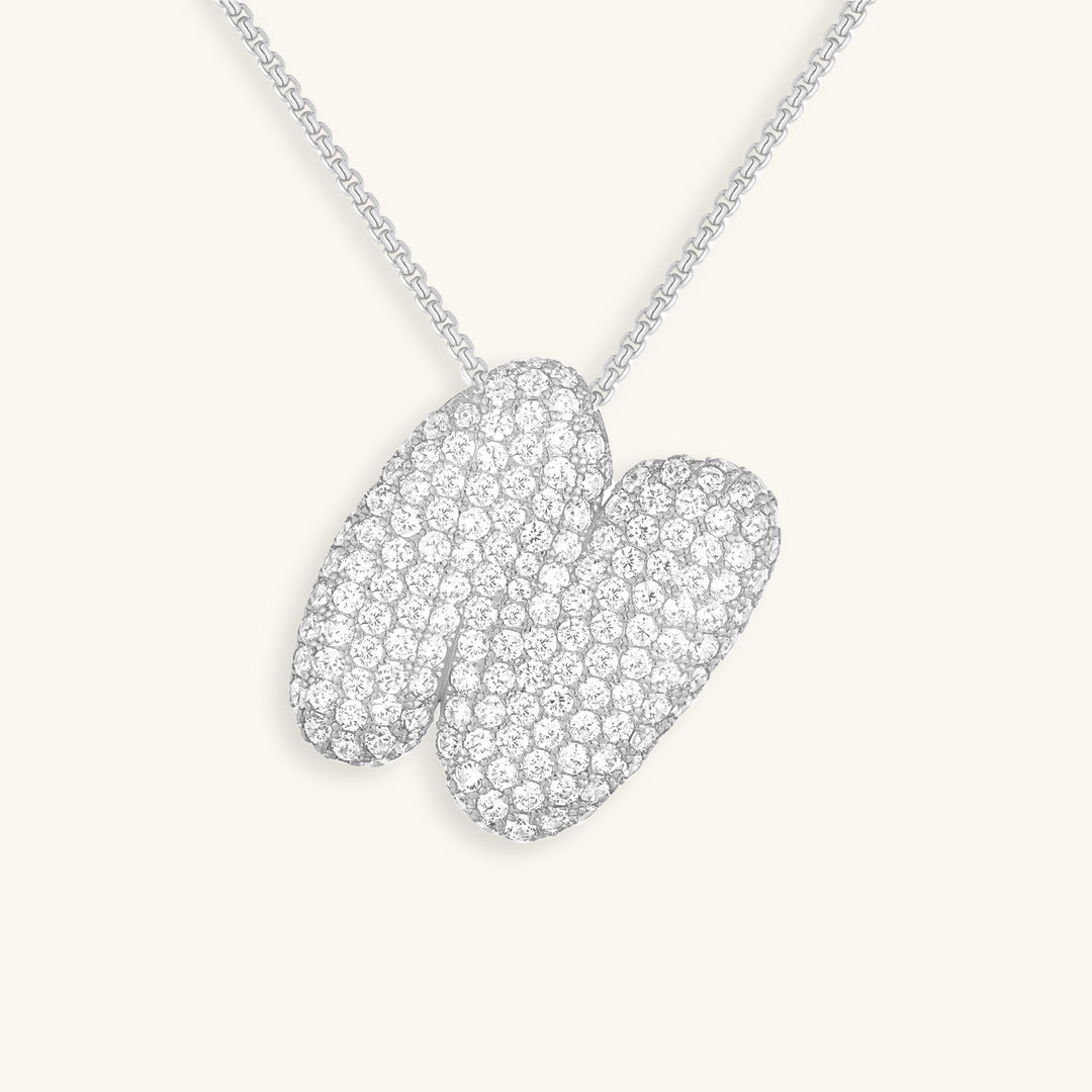 Diamant Initial Bubble Halskette