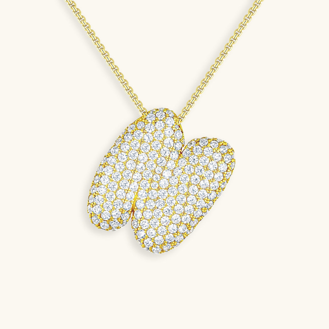 Diamant Initial Bubble Halskette
