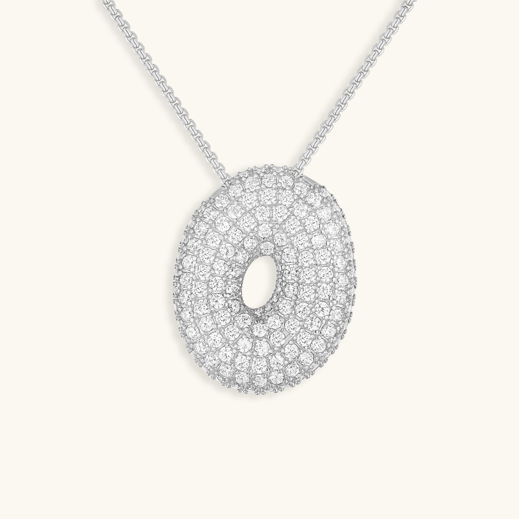 Diamant Initial Bubble Halskette