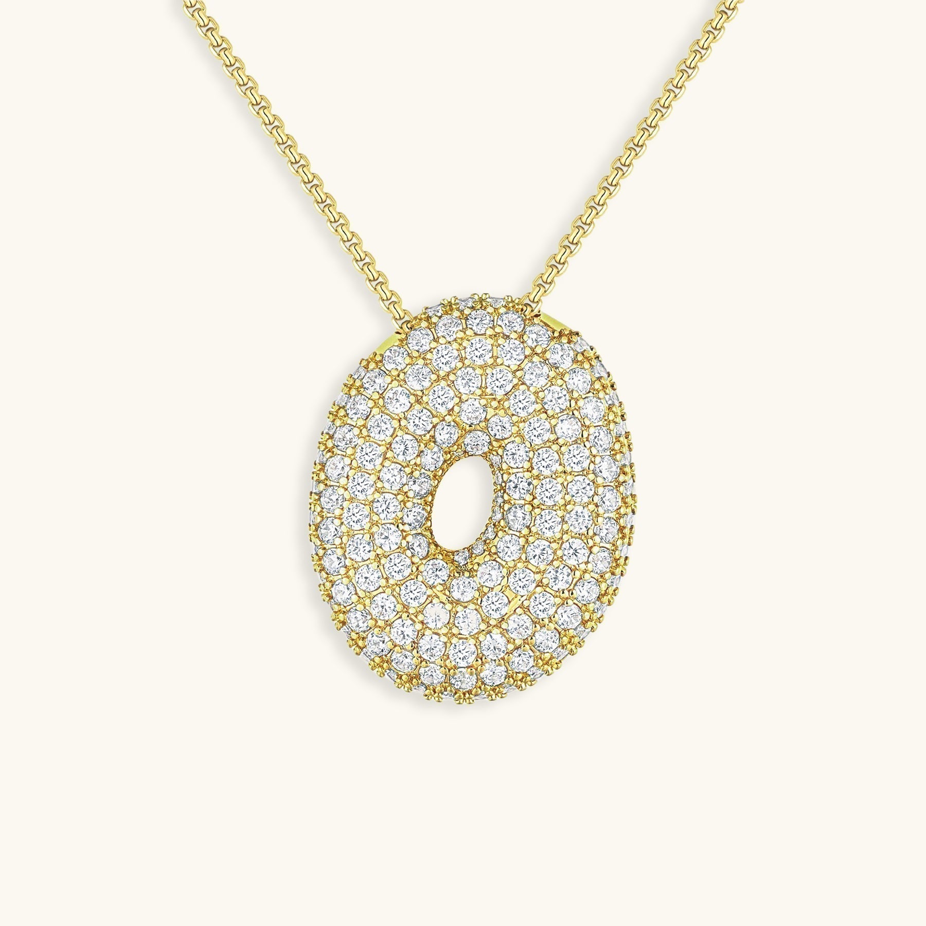 Diamant Initial Bubble Halskette