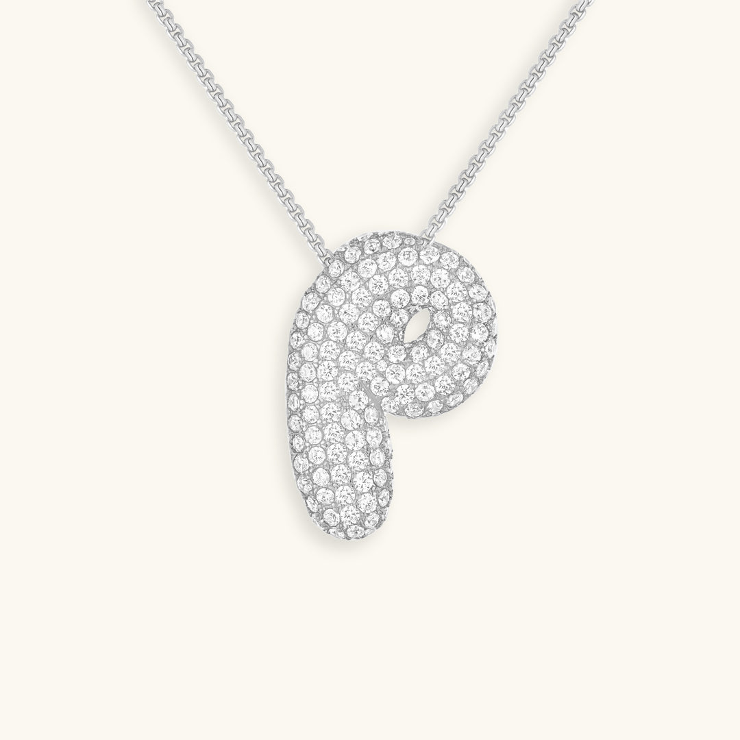 Diamant Initial Bubble Halskette