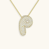 Diamant Initial Bubble Halskette