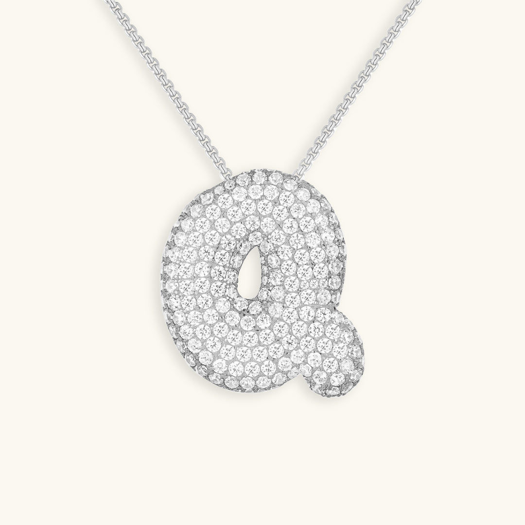Diamant Initial Bubble Halskette