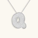 Diamant Initial Bubble Halskette
