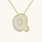 Diamant Initial Bubble Halskette
