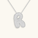 Diamant Initial Bubble Halskette