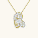 Diamant Initial Bubble Halskette