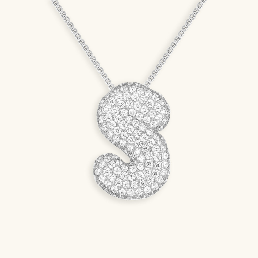 Diamant Initial Bubble Halskette
