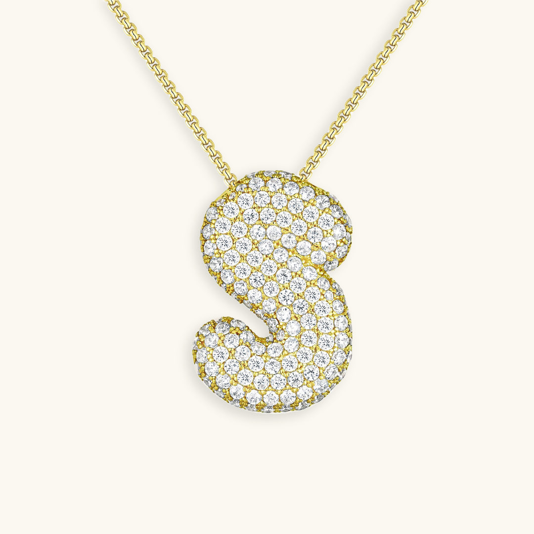 Diamant Initial Bubble Halskette