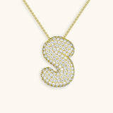 Diamant Initial Bubble Halskette