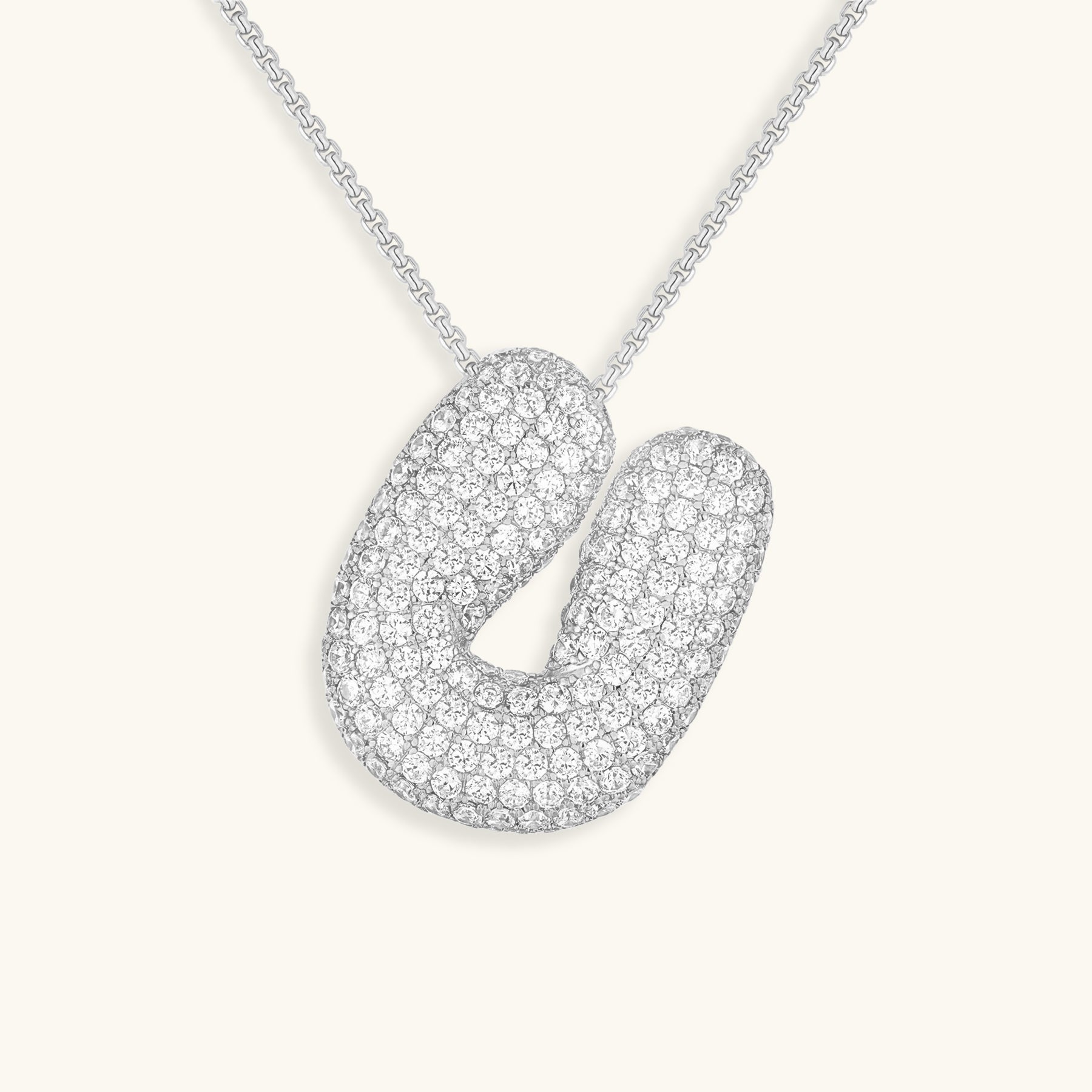 Diamant Initial Bubble Halskette