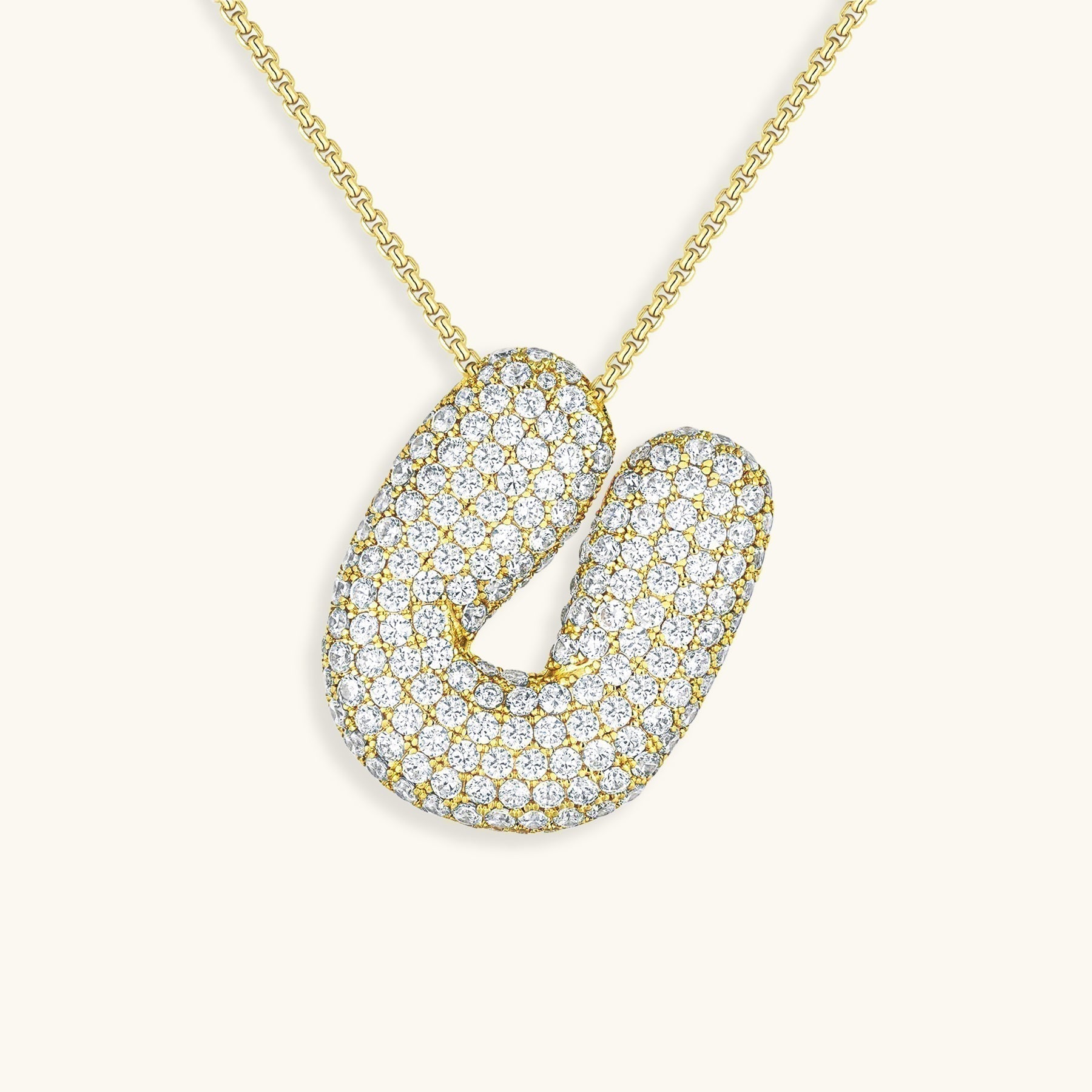 Diamant Initial Bubble Halskette