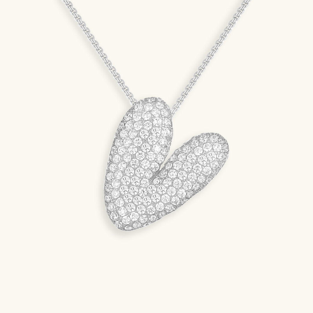 Diamant Initial Bubble Halskette