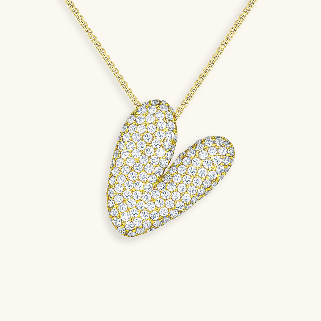 Diamant Initial Bubble Halskette
