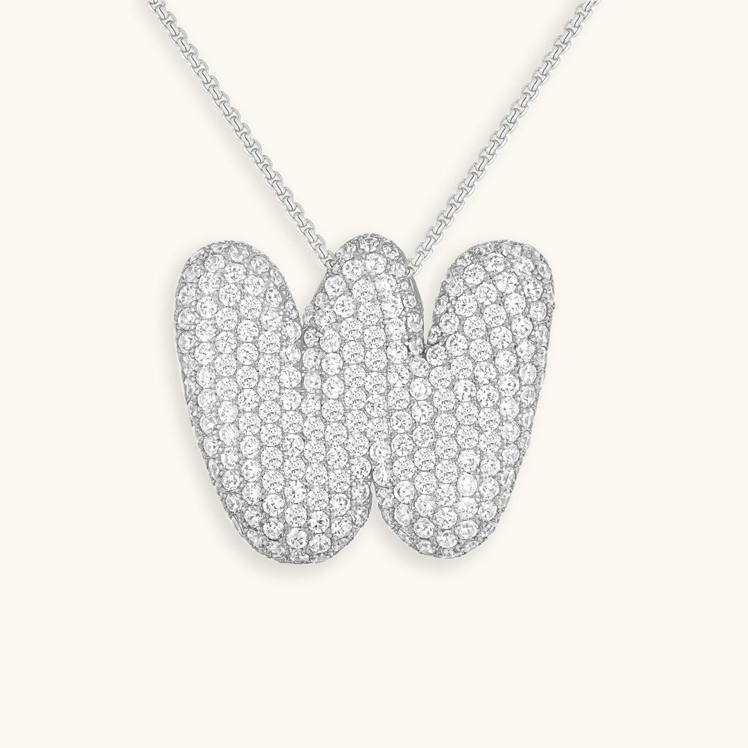 Diamant Initial Bubble Halskette