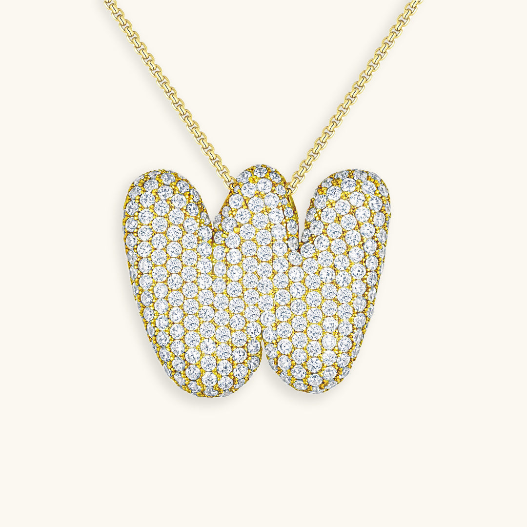 Diamant Initial Bubble Halskette