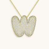 Diamant Initial Bubble Halskette