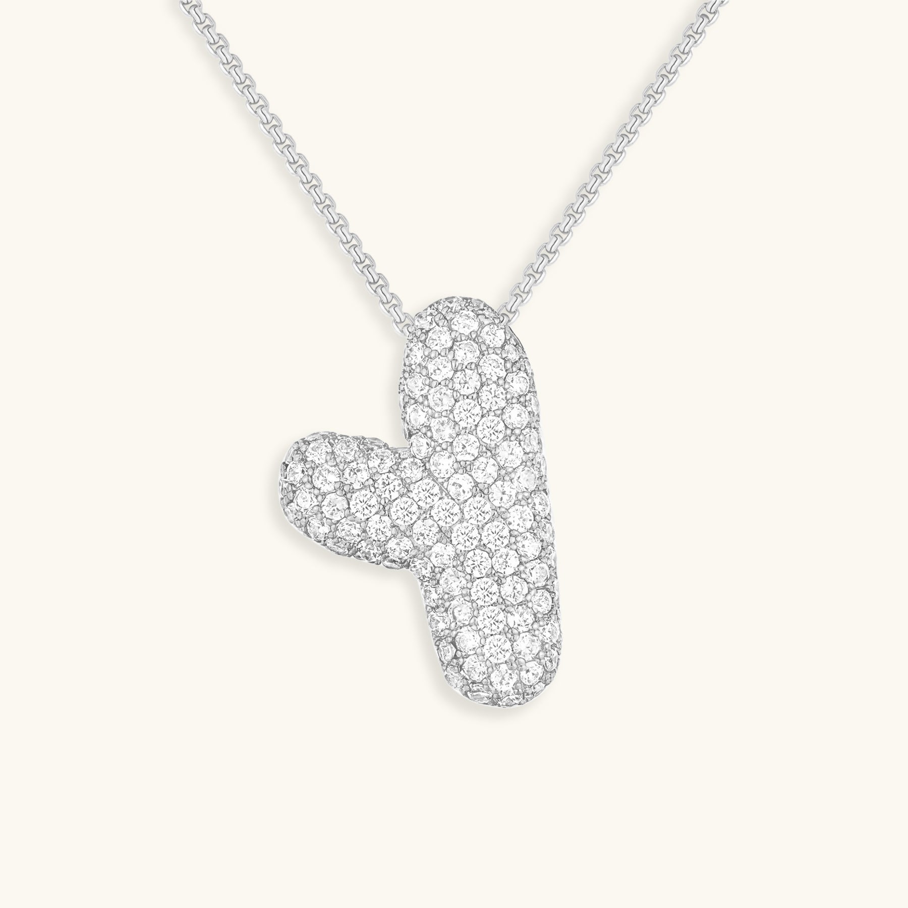 Diamant Initial Bubble Halskette