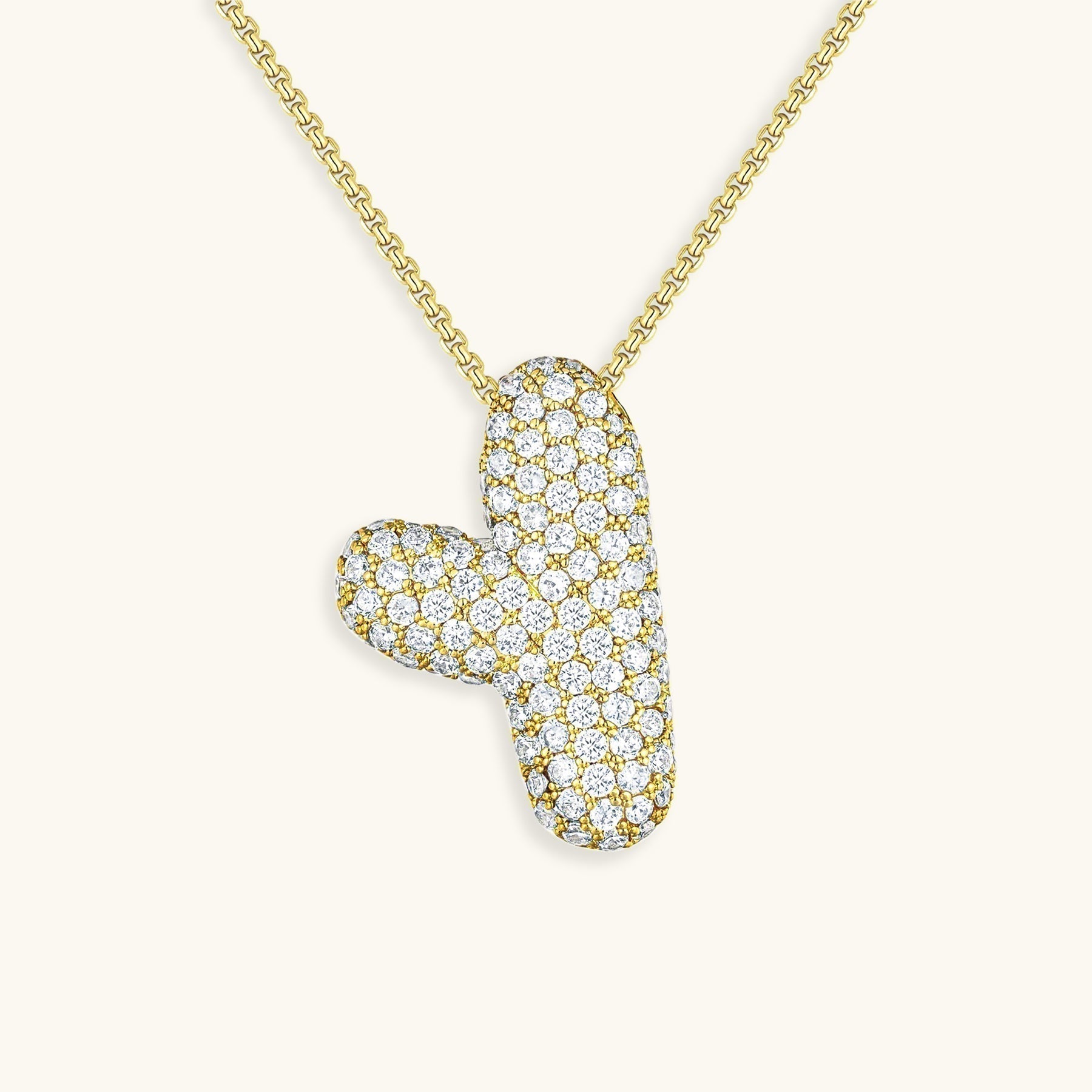Diamant Initial Bubble Halskette