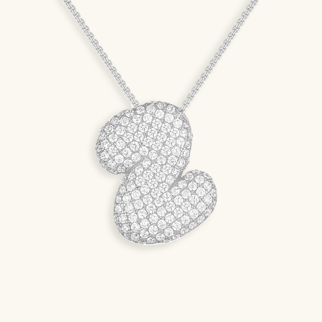 Diamant Initial Bubble Halskette