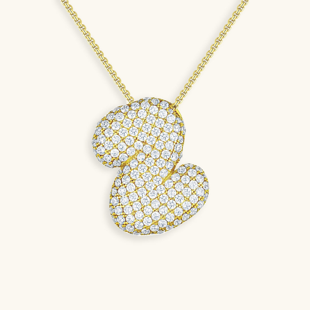 Diamant Initial Bubble Halskette